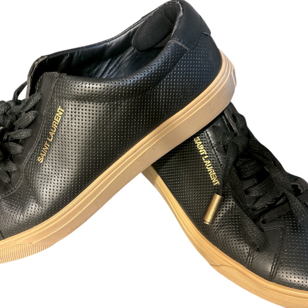 Saint Laurent Black Leather Sneakers - Picture 5 of 6